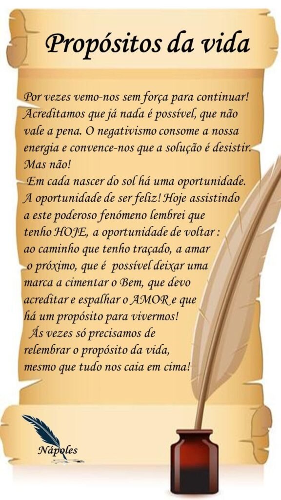Propósitos da vida