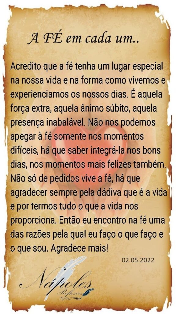 A fé em cada um