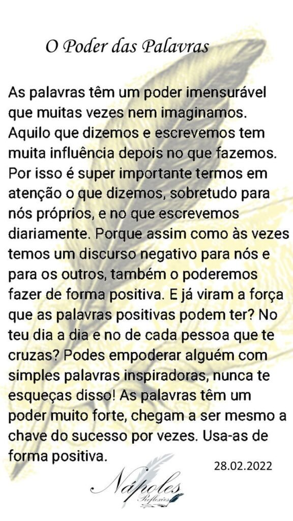 O poder das palavras
