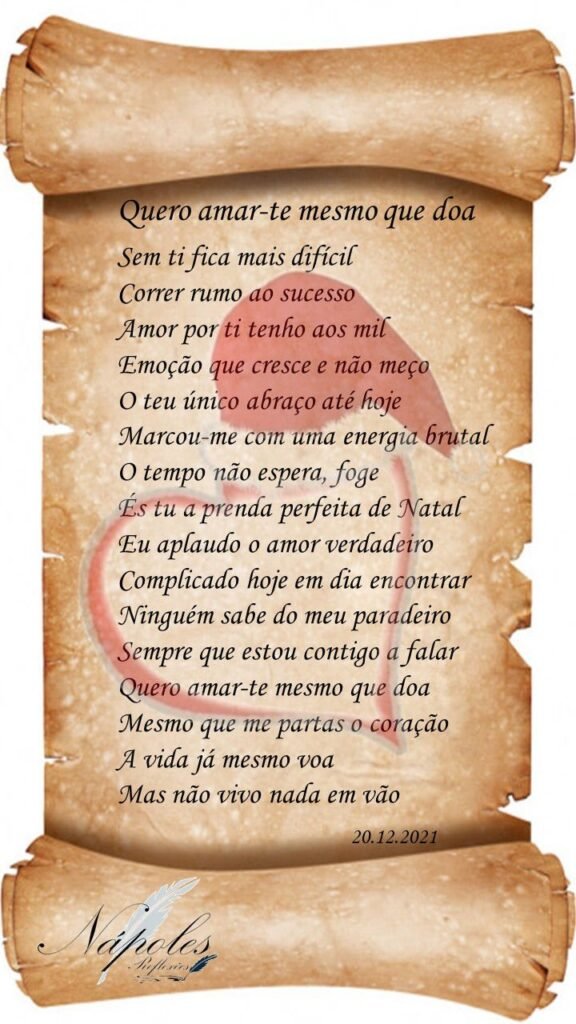 Quero amar-te mesmo que doa