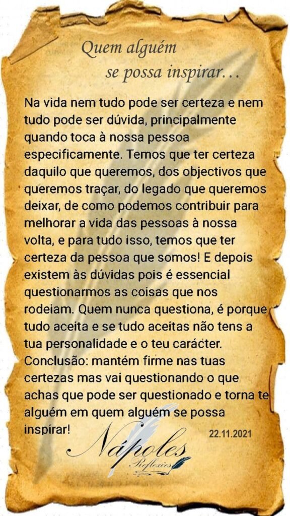 Quem alguém se possa inspirar