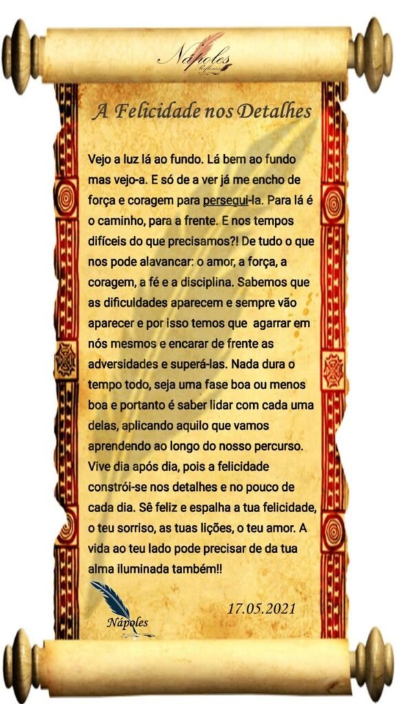 A felicidade nos detalhes