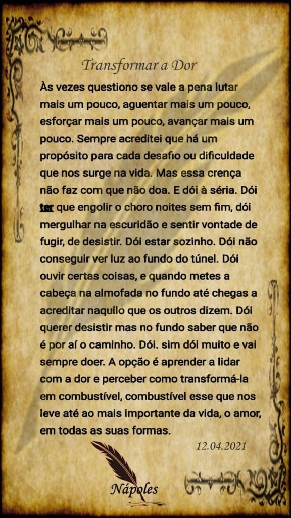 Transformar a dor
