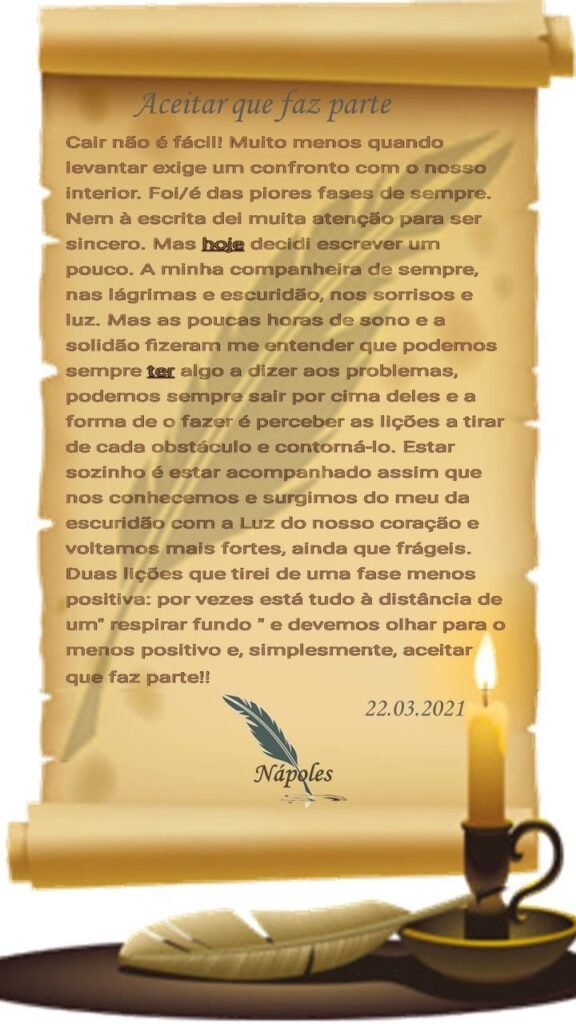 Aceitar que faz parte
