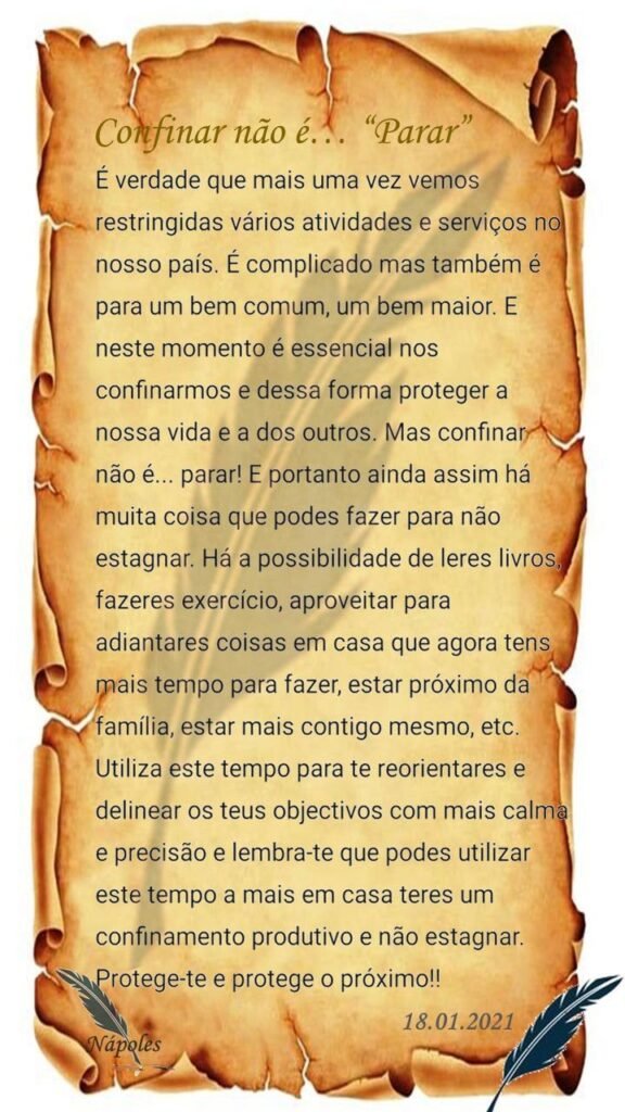 Confinar não é... parar