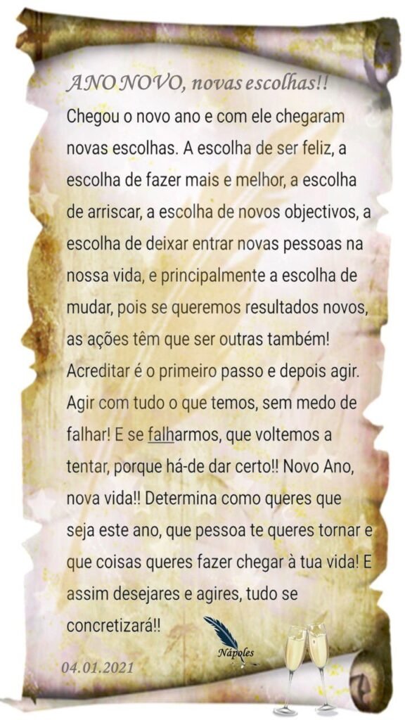Ano novo, novas escolhas!!!