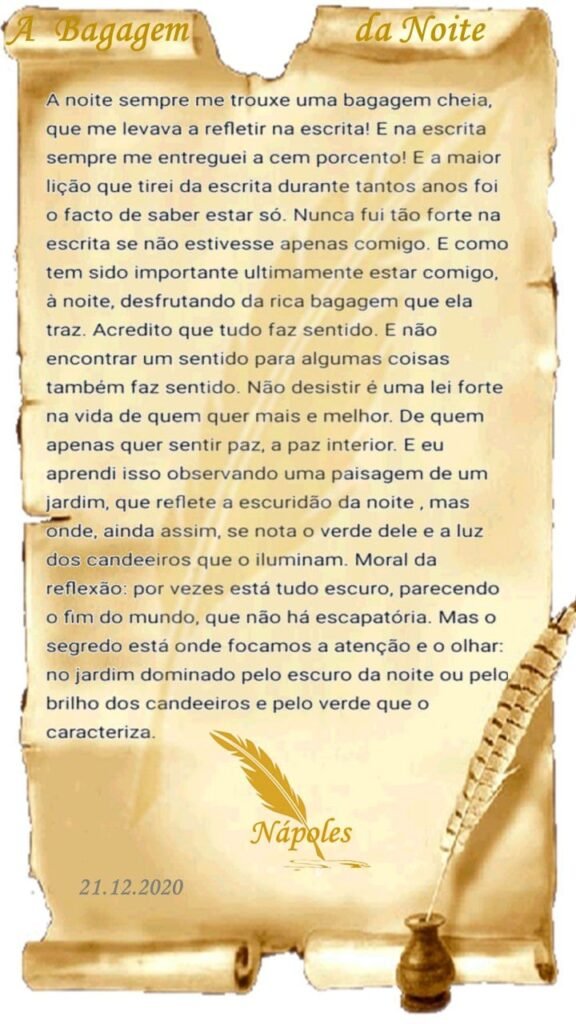 A bagagem da noite