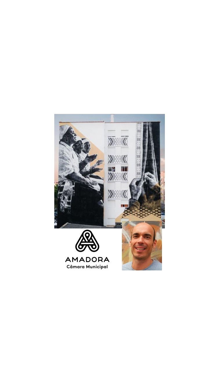 Mural do ODS 17 — Parcerias para a implementação dos objetivos, no Bairro do Zambujal