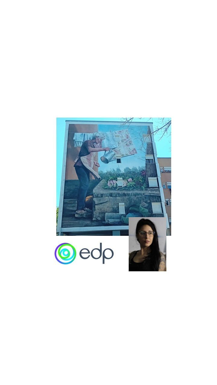 Mural do ODS 7 — Energias renováveis e acessíveis, no Bairro do Zambujal